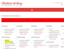 Tablet Screenshot of chieftainarchery.org